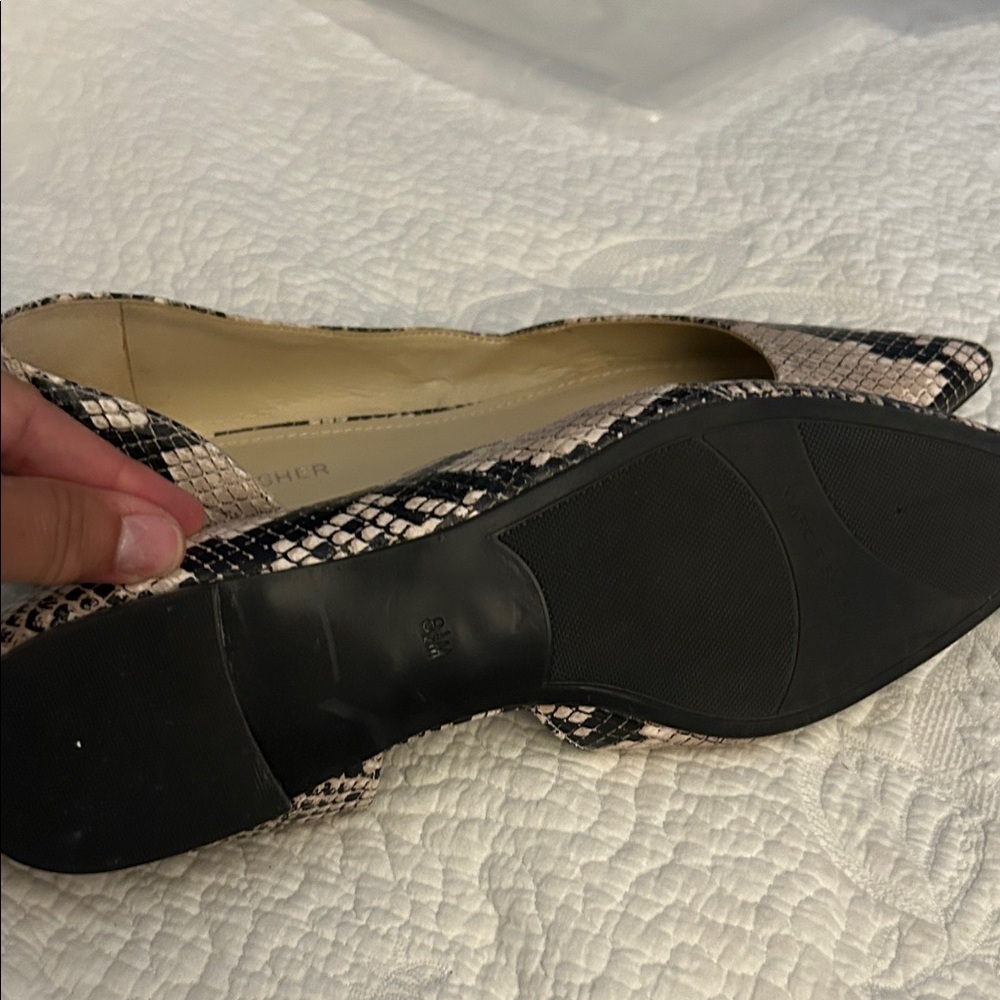 Marc Fisher Snakeskin Flats - Black and Taupe. good condition. - Picture 5 of 6